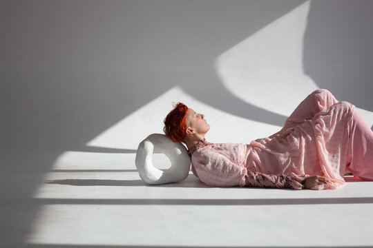 In the sunlight in pink 