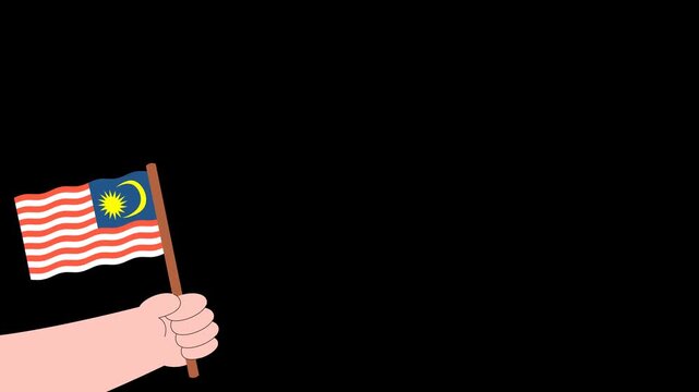 Malaysia Independence Day animation with national flag