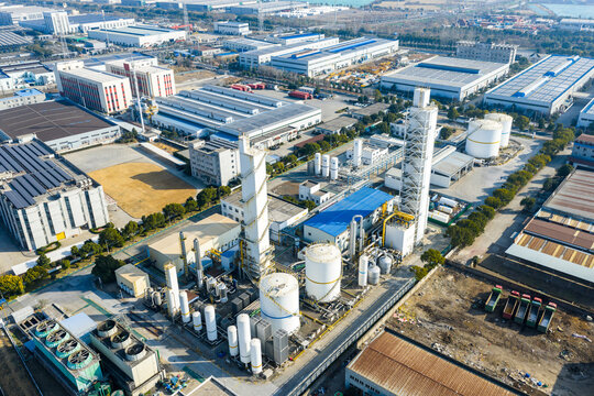 Modern industrial park aerial