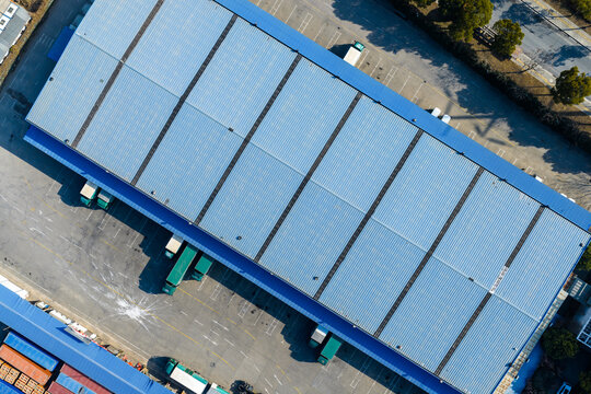 Trucks at warehouse loading dock