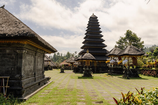 Meru tower inside Besakih Temple complex in Bali