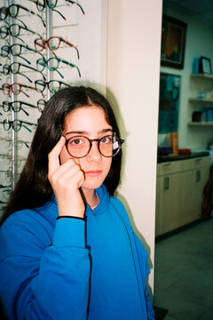 Girl wearing glasses