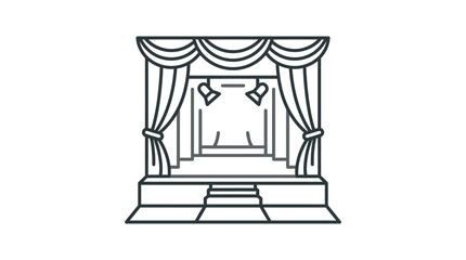 Empty theater stage with open curtains and spotlights. © rita ambarwati