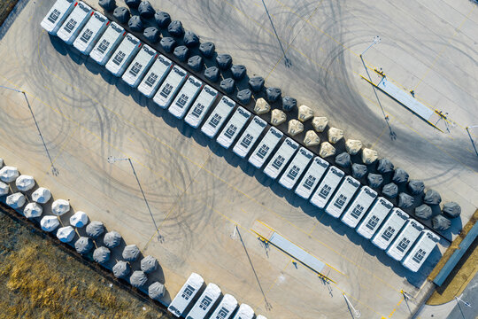 Industrial equipment storage yard