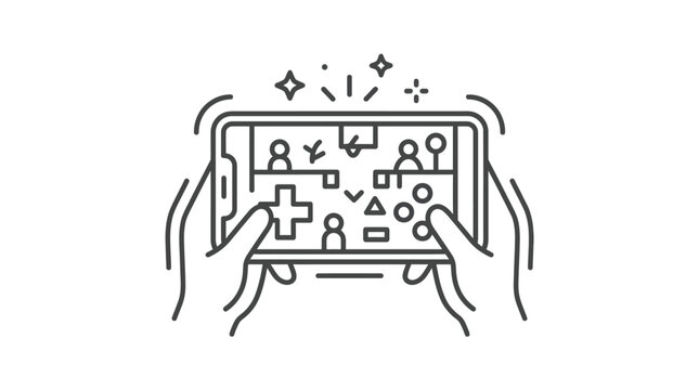 Multiplayer mobile game interface on smartphone screen icon.