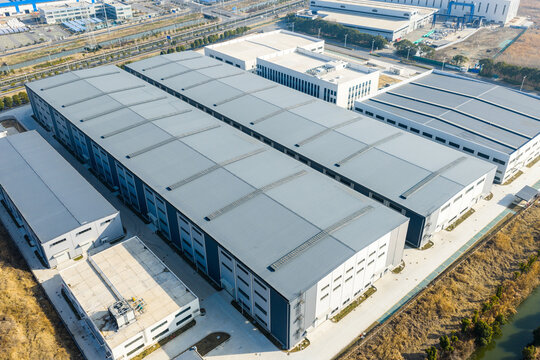Modern industrial park aerial