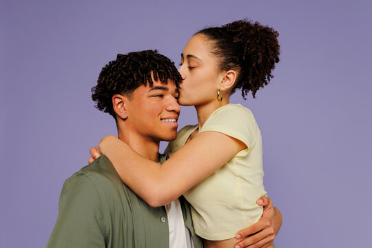 Happy couple showing affection and connection
