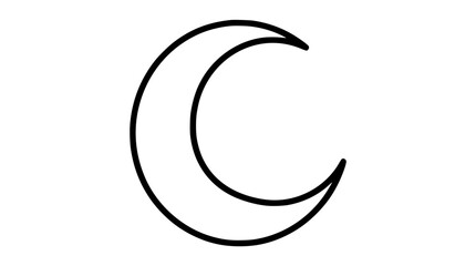 Fototapeta premium Crescent Moon Outline Icon