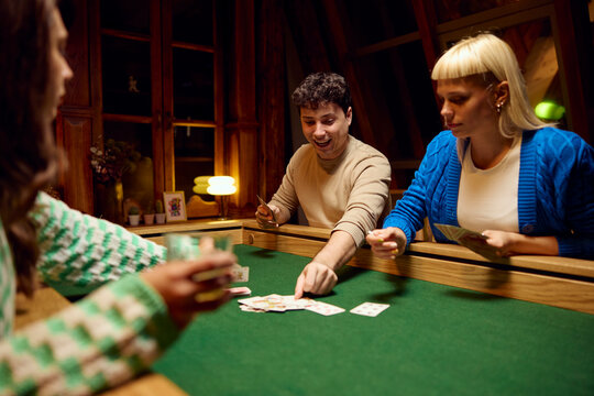 Friends Enjoying a Card Game