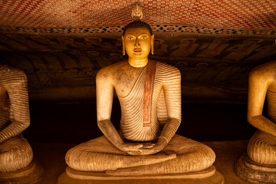 Buddha statue in Dambulla Cave. Travel Sri Lanka, Asia