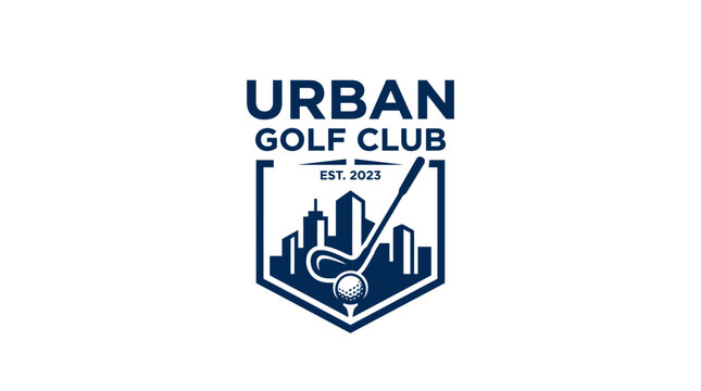 Urban Golf Club logo with city skyline and golf elements