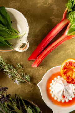 Forced rhubarb and other seasonal produce. 