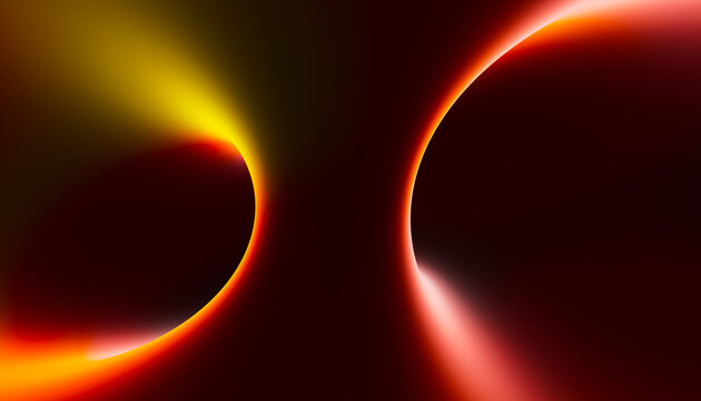 Glowing Neon Rainbow Spiral Abstract Art With Colorful 3D Light Tubes