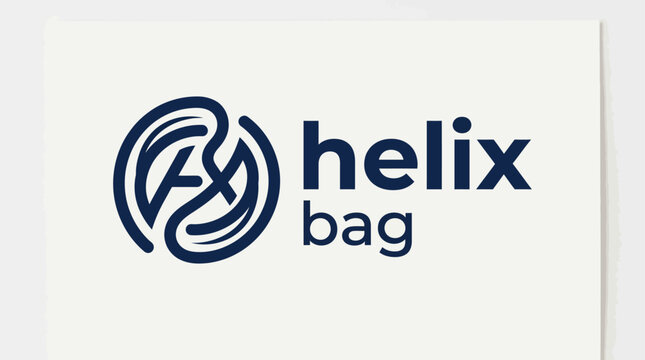Helix Bag logo with abstract circular symbol and text