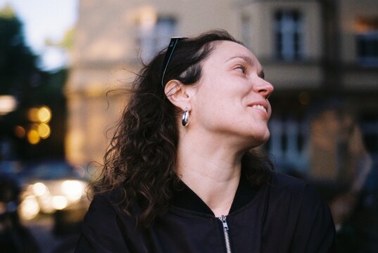 Urban Twilight Portrait on 35mm Film
