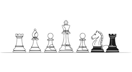 Chess Pieces Lineup: Strategy, Competition, and Game Concepts © Free Account