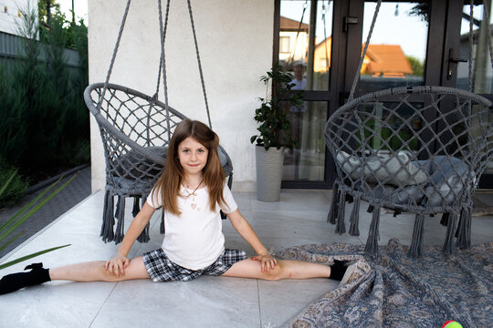 Children spend time on the terrace at home