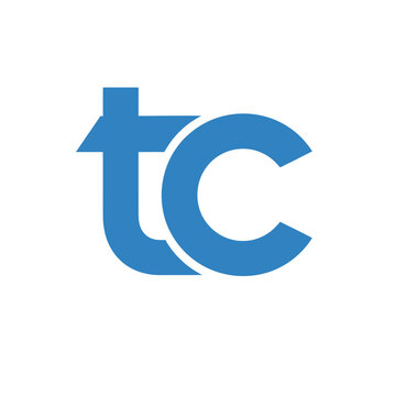 Blue tc monogram with house shape on white background, real estate keywords: blue, tc, monogram
