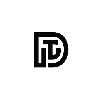 Stylized black and white monogram featuring letters d and t intertwined keywords: monogram