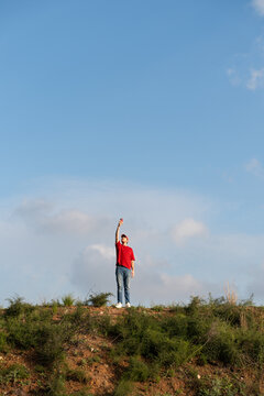 Man Searching Phone Signal