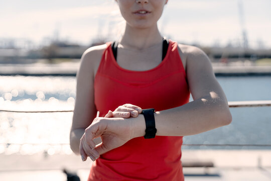 Athlete Checking Smartwatch 