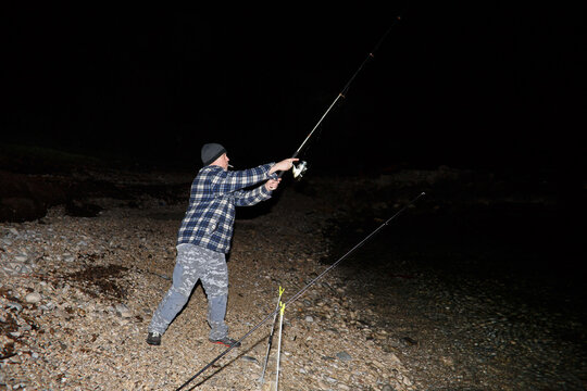 Man casts a line