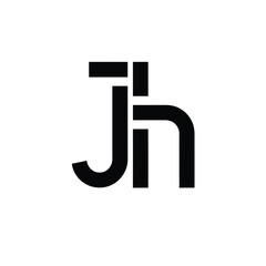 Black monogram combining letters j and h on white keywords: j, h, letters, alphabet, symbol © dipu