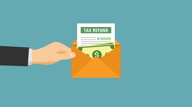 give back tax refund video animation concept