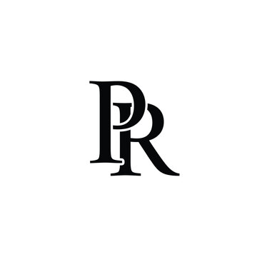 Intertwined monogram pr on white background, keywords: pr, monogram, letter, typography, initial