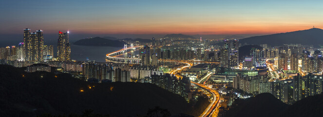 광안대교,벡스코,제2벡스코,부산시립미술관,마린시티,센텀시티,장산,수영만,해운대구,부산 © JinChang