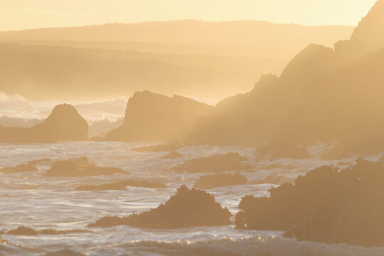 Rocks and mist. Great Australian Bight. Eyre Peninsula. Australia.