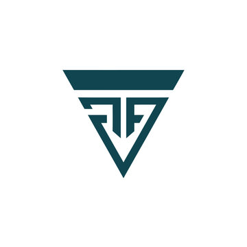 Teal geometric triangle with stylized letters ff inside on white background, keywords: ff