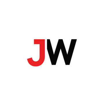 Red and black jw initials on white background, keywords: jw, initials, red, black, letter, symbol