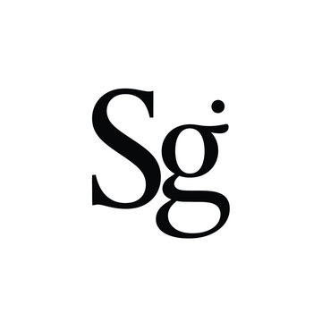 Black serif letter s and lowercase g combination