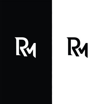 Rm monogram presented in black and white variations keywords: rm, monogram, initials, typography