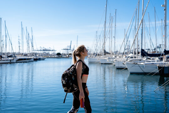 woman preparing for training