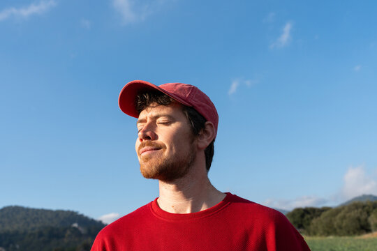 Man relax outdoors