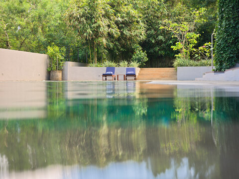 Relaxing by the Pool at Luxury Boutique Resort