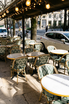 Caf&eacute; chairs in Lyon France, 