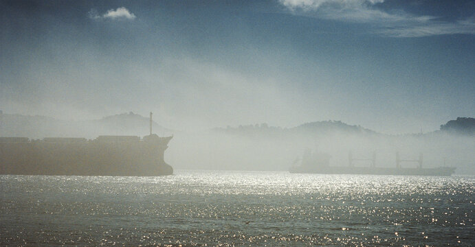 Ships on Misty Tagus