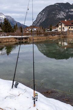 Fishing Rods By Alpine Lake