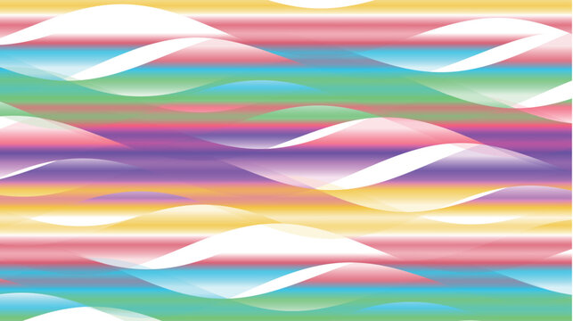 Abstract Colorful Wavy Horizontal Lines Pattern