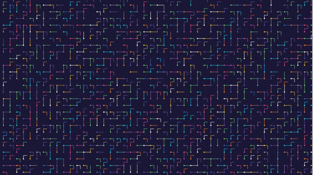 Abstract Digital Network Concept With Colorful Connected Nodes