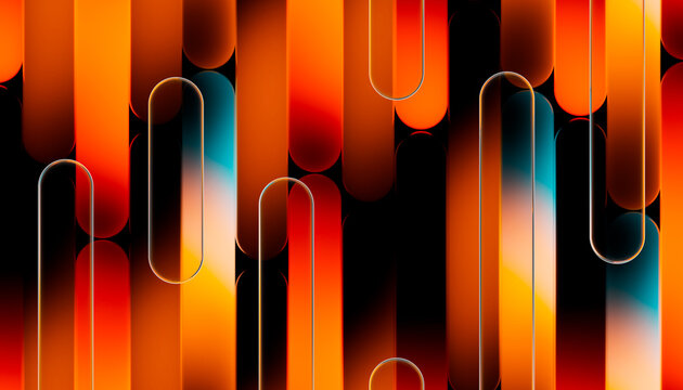 Vibrant Orange Abstract Diagonal Geometric Pattern With Rounded Bars 