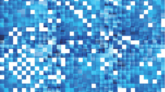 Blue Abstract Mosaic Pixelated Geometric Background Design
