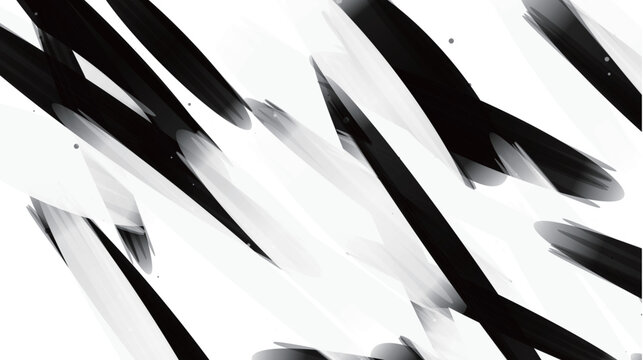 Abstract Black and White Diagonal Brush Strokes Background