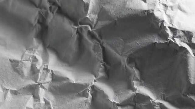Textured white crumpled paper background surface.