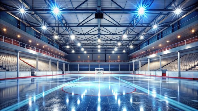 Ice arena or an indoor hockey indoor