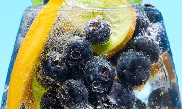 Macro of Bubbly Fruit Drink 