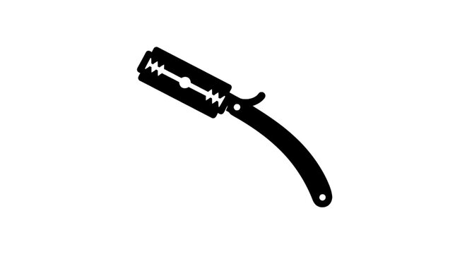 Black Straight Razor Close Up.